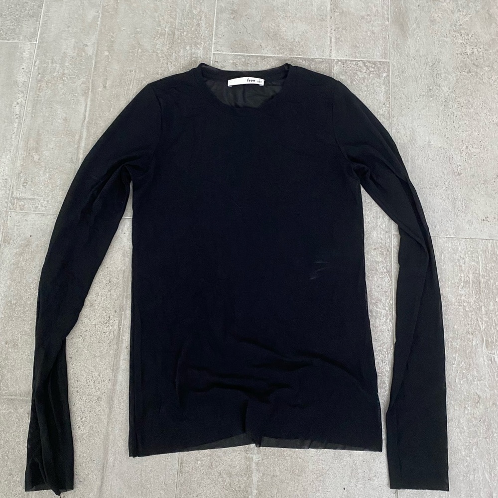 Mesh long sleeve top